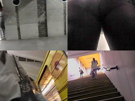 Nasty upskirting clip shows amazing skinny ass