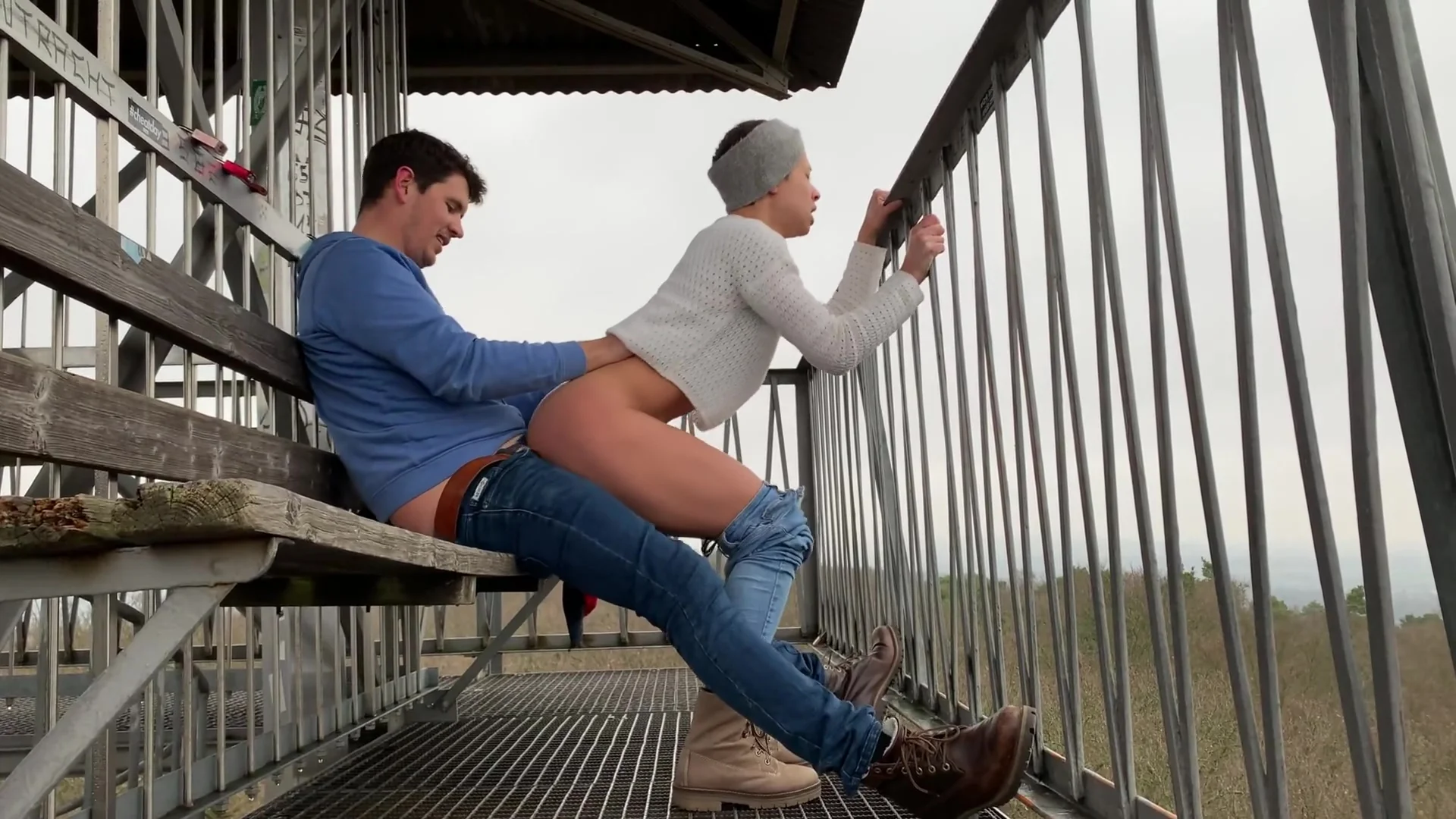 Almost Getting Caught Fucking On A Public Observation Tower Over The Forest