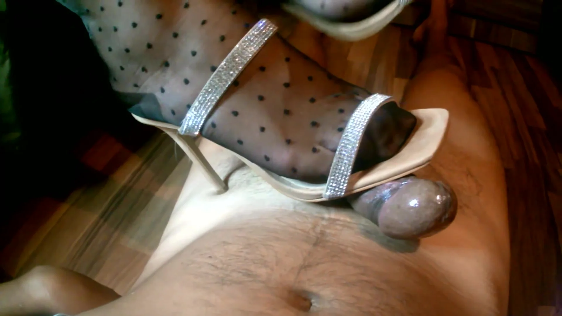 Extreme Stocking Footjob And Handjob With A Great Cumshot