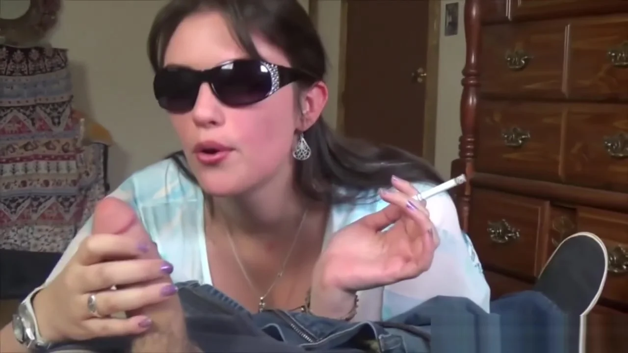 Sunglasses smokey blowjob with pop shot from multiple angles
