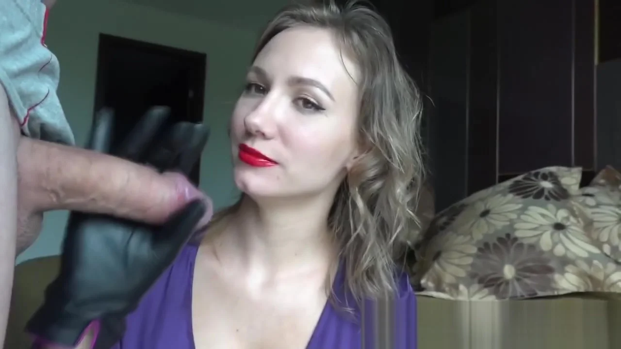 Black leather gloves